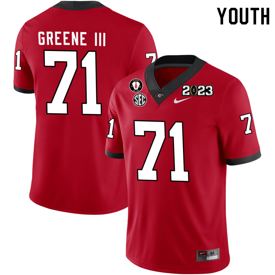 Youth #71 Earnest Greene III Georgia Bulldogs 2022-23 CTP National Championship Football Jerseys